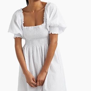 Hill House Athena Nap Dress White Swiss dot XL